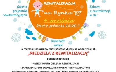 Zapraszamy na otwarte konsultacje Lokalnego Programu Rewitalizacji  4 września na milickim Rynku